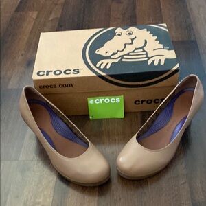 CROCS Tan Mules & Clogs Comfortable Slip-On Shoes